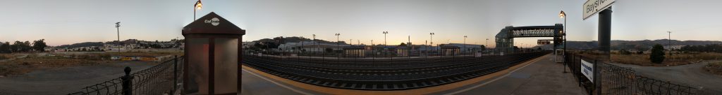 Panoramic image of Bayshore Caltrain station