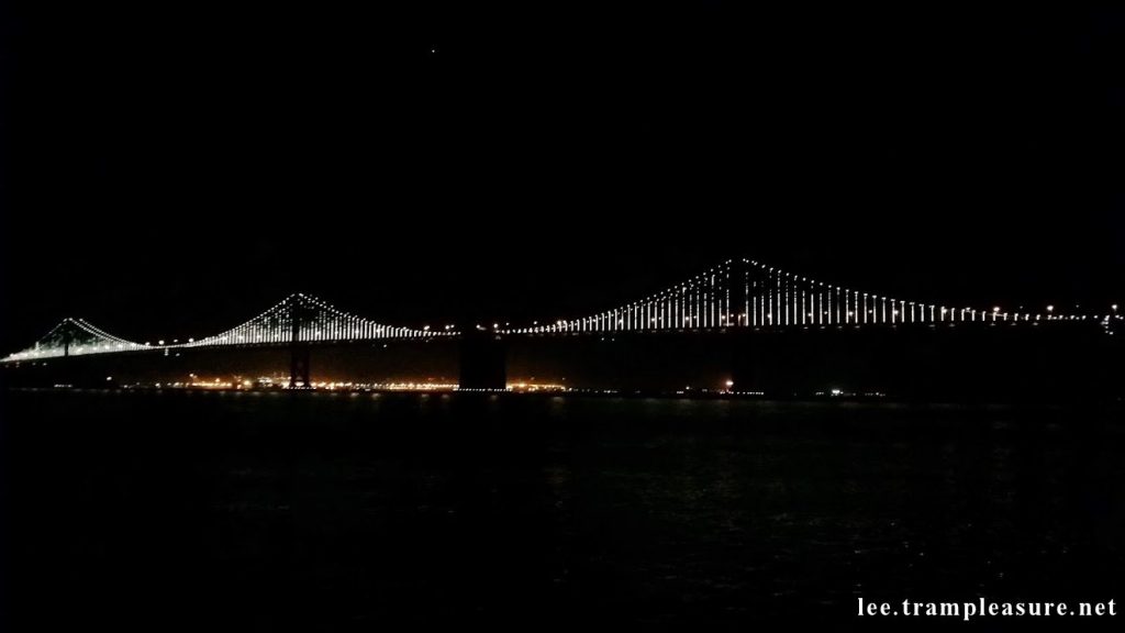 SF Bay Bridge Easter span at night