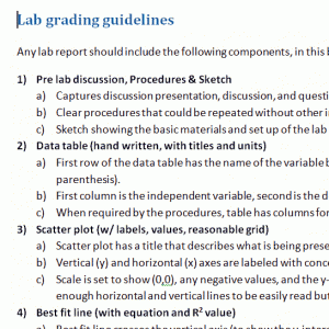 lab grading guidelines